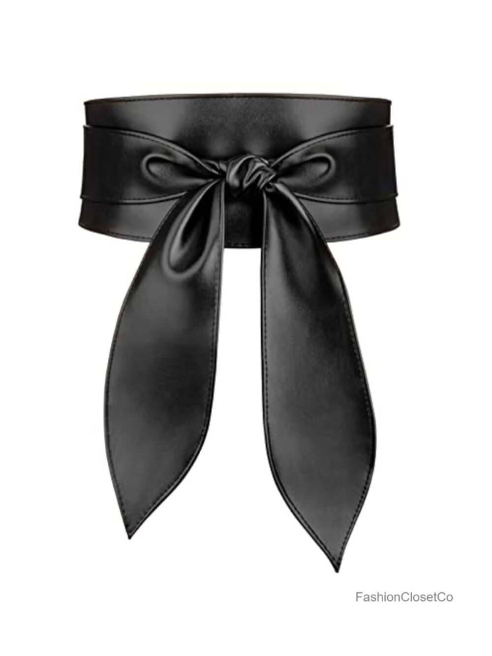 Wide Faux Leather Obi Belt Women Wrap Belt for Dresses Self Tie Waist Belt